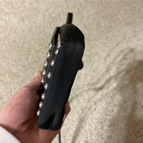 BRIGHTON MINI BLACK NYLON CROSSBODY POUCH WITH METAL STUDS - Picture 6 of 6